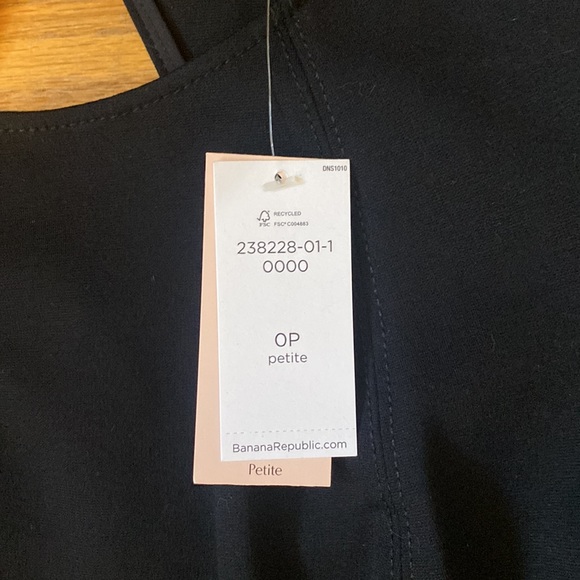 NWT Banana Republic 0P Black Fit & Flare Dress with Back Cutout - Picture 11 of 13